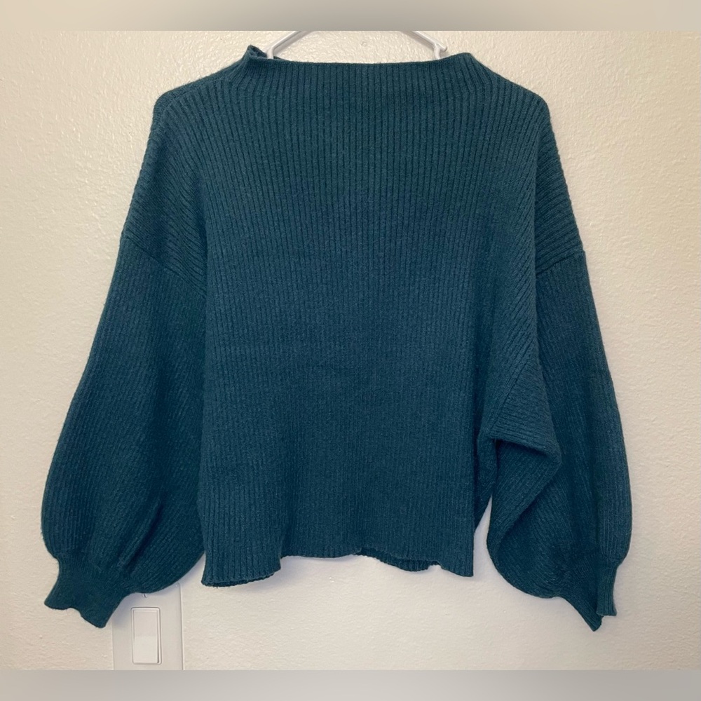 Line & Dot Women’s Deep Teal Cowl Neck Sweater Size S - Picture 2 of 11